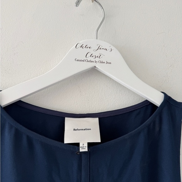 REFORMATION Cyra Navy Drop Waist Maxi Dress - Picture 4 of 7